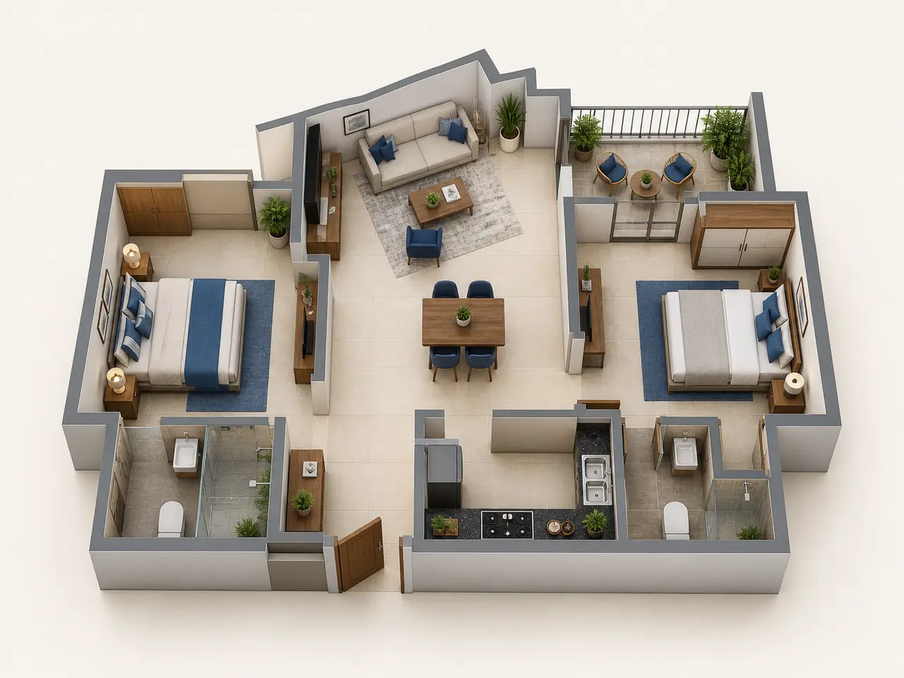 Brigade Banashankari 2 BHK floor plan image